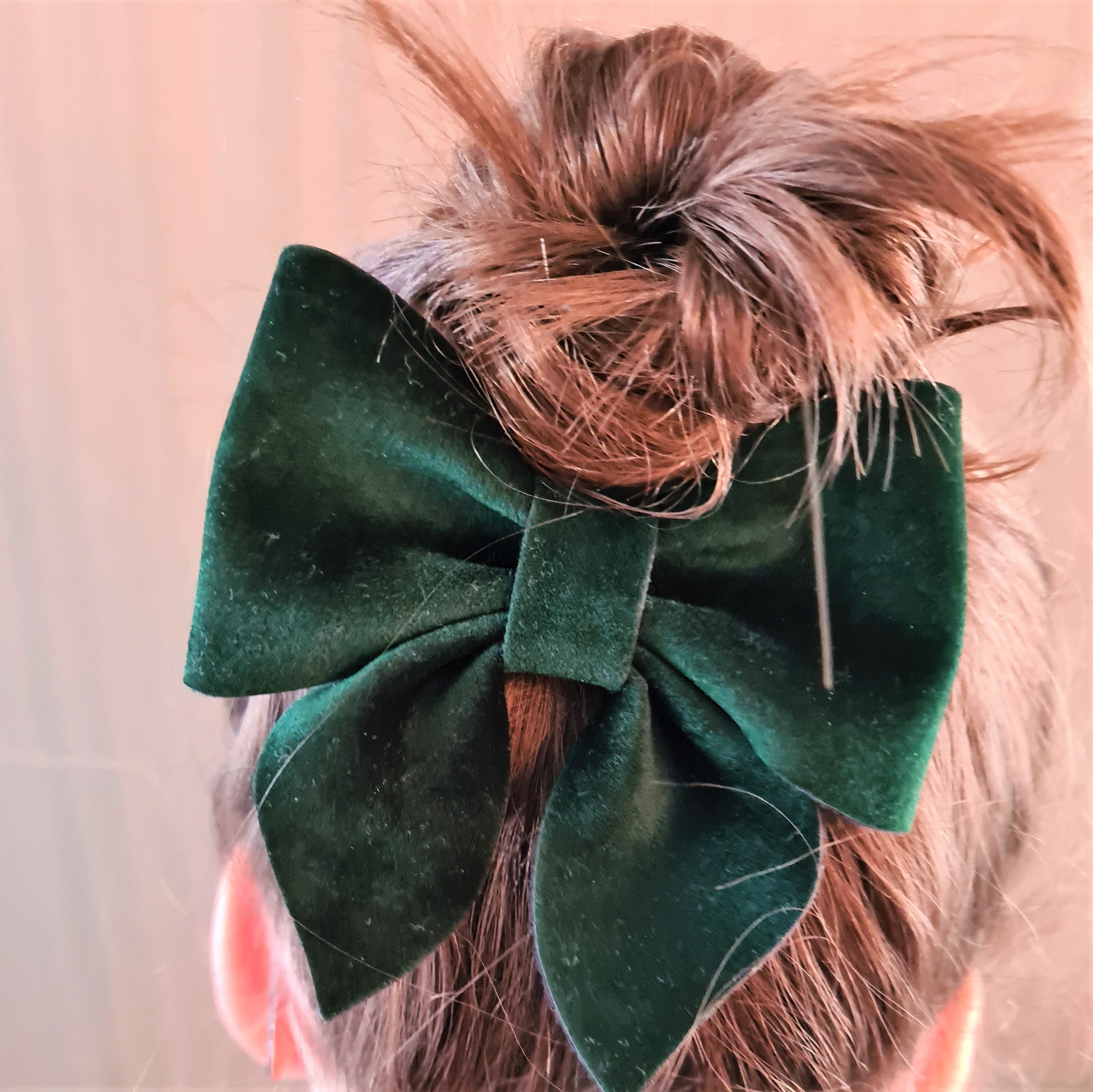 Velvet Sailor Bow Hair Clip