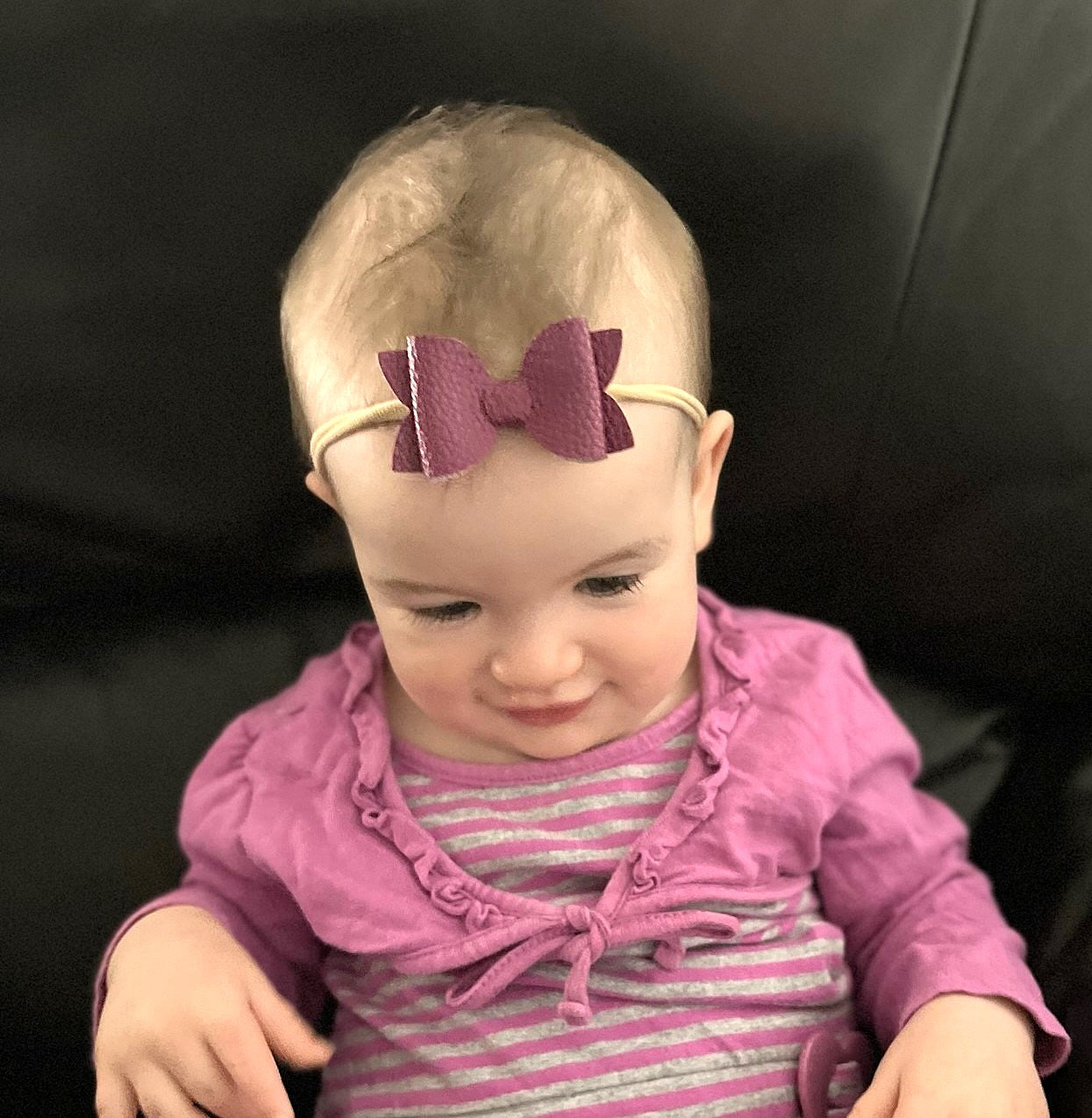 Annabelle Bow Headband - purple