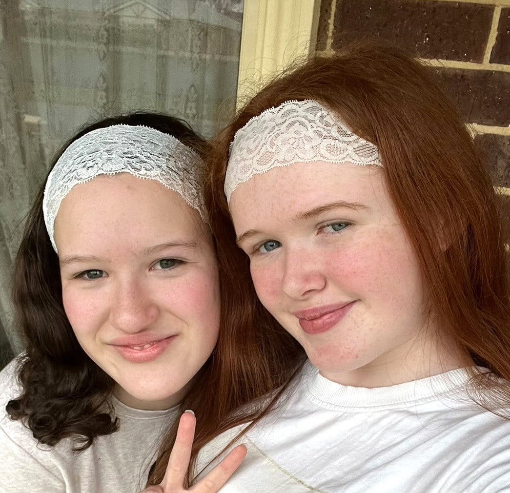 Lace Headband, beige - teen/ladies/womens