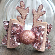 Small Reindeer Antler Bow - Rose Gold