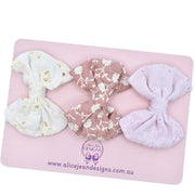 Set of 3 fabric hair bows