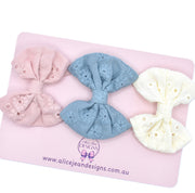 Set of 3 fabric hair bows