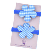 Nylon Hair Ties - Blue Flowers