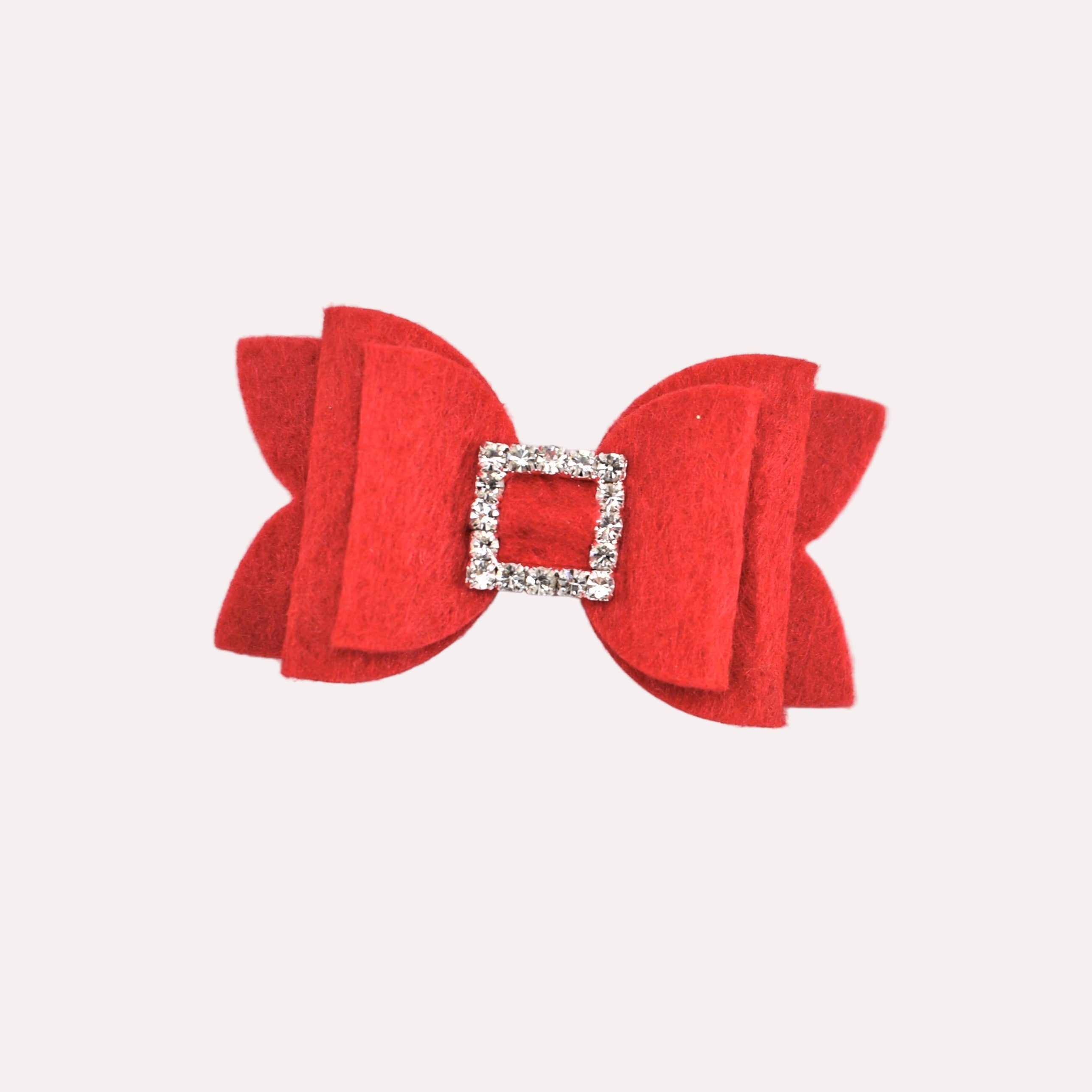 Annabelle Bow Hair Clip - red felt bow
