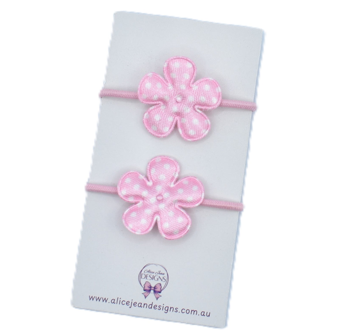 Mini Hair Ties - Light Pink Flowers