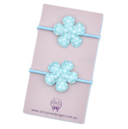 Mini Hair Ties - Blue Flowers