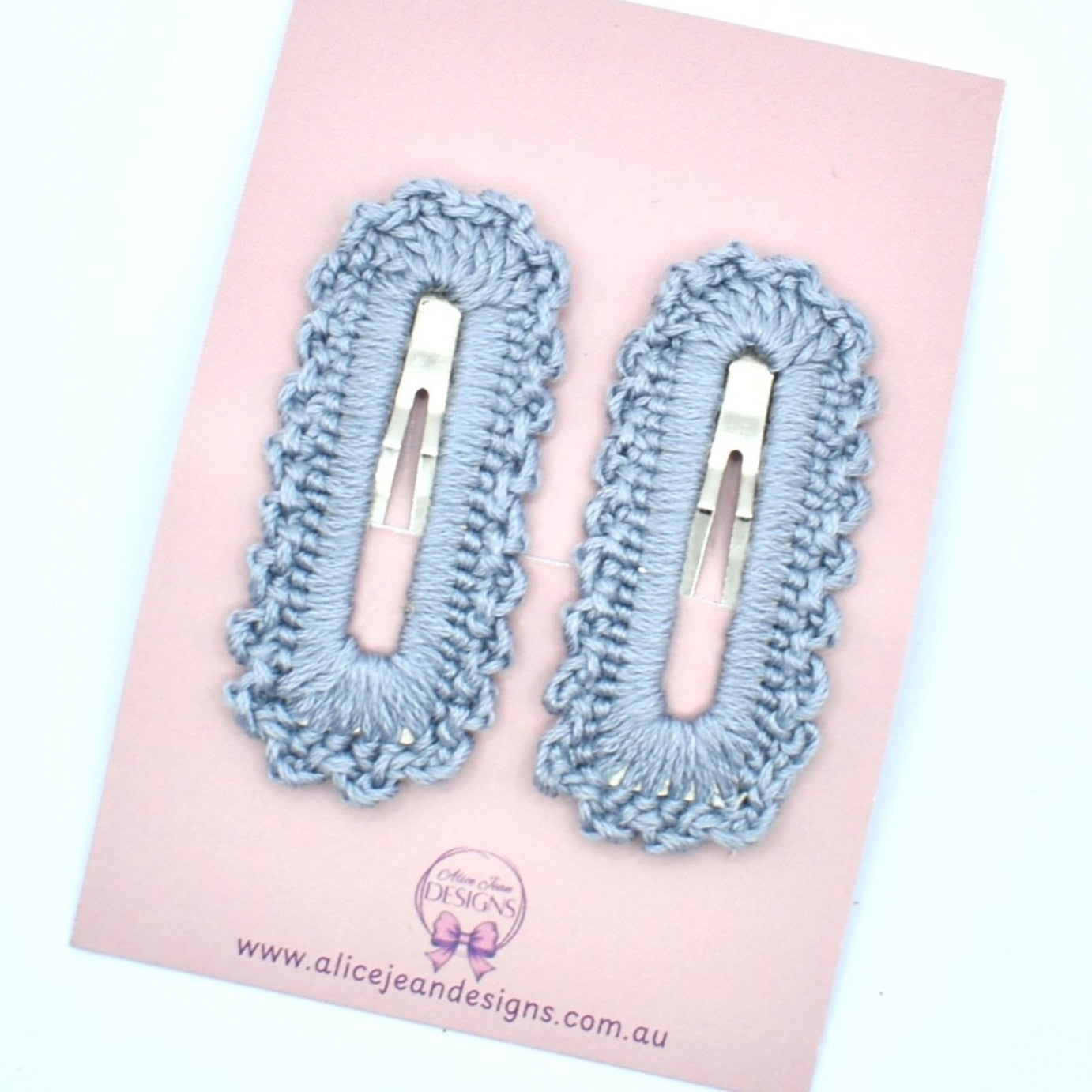 Crochet Snap Clips - blue