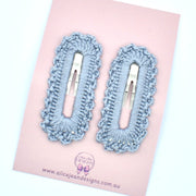 Crochet Snap Clips - blue