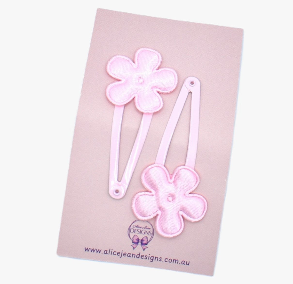 Pink Flower Snap Clips