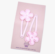 Pink Flower Snap Clips