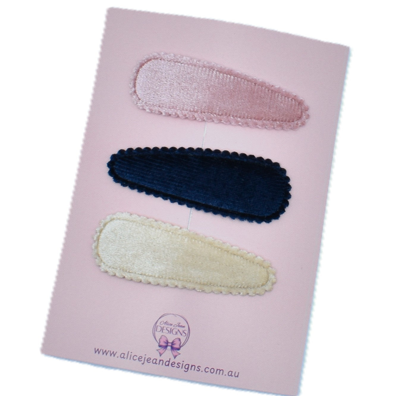 Velvet Snap Clips - set of 3