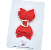 Annabelle Bow Hair Clip - red felt bow