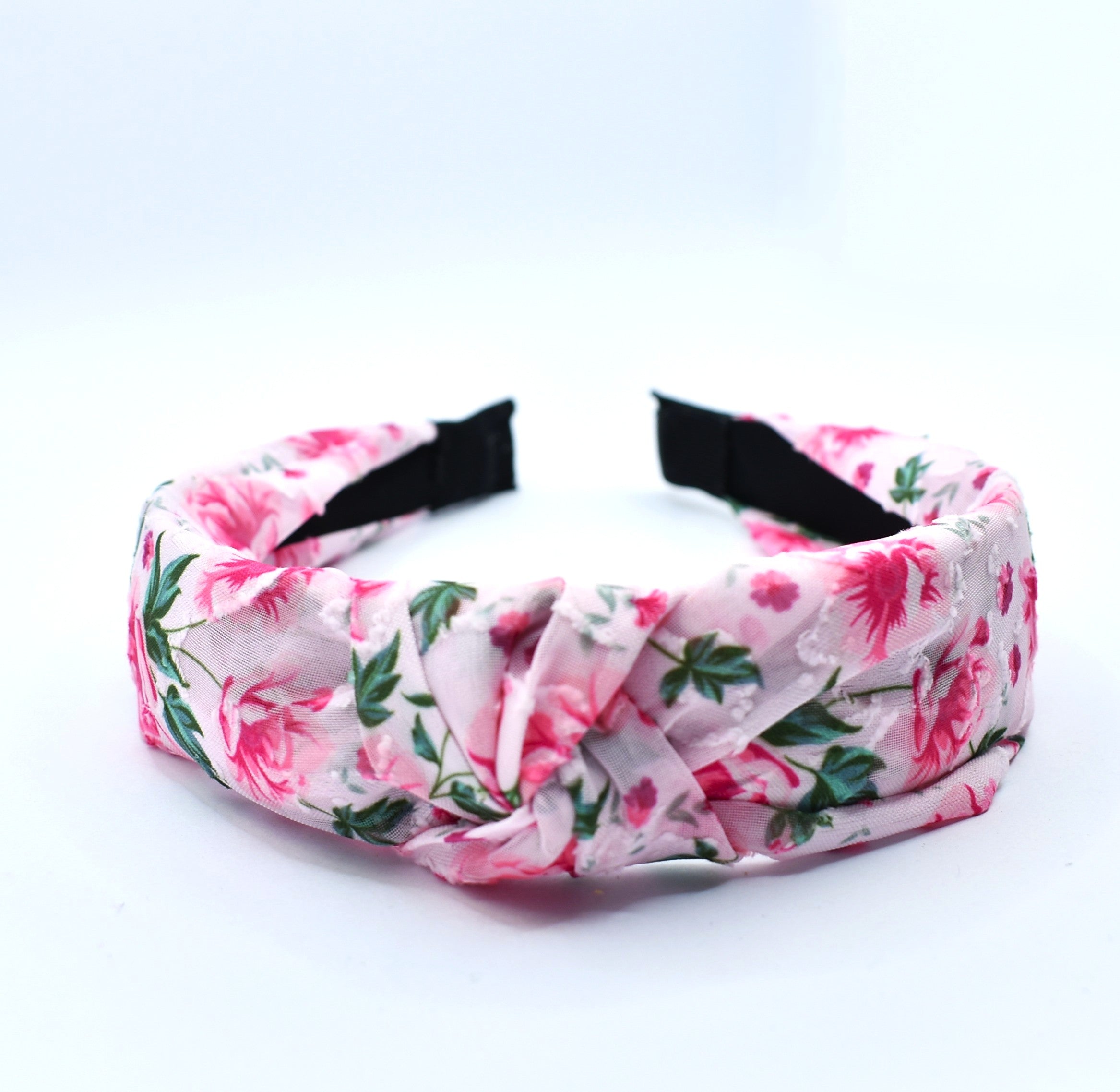 Fabric Knot Headband - Pink Floral