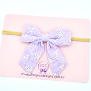 Embroidered bow - lavender