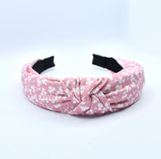 Fabric Knot Headband - Pink & White Floral