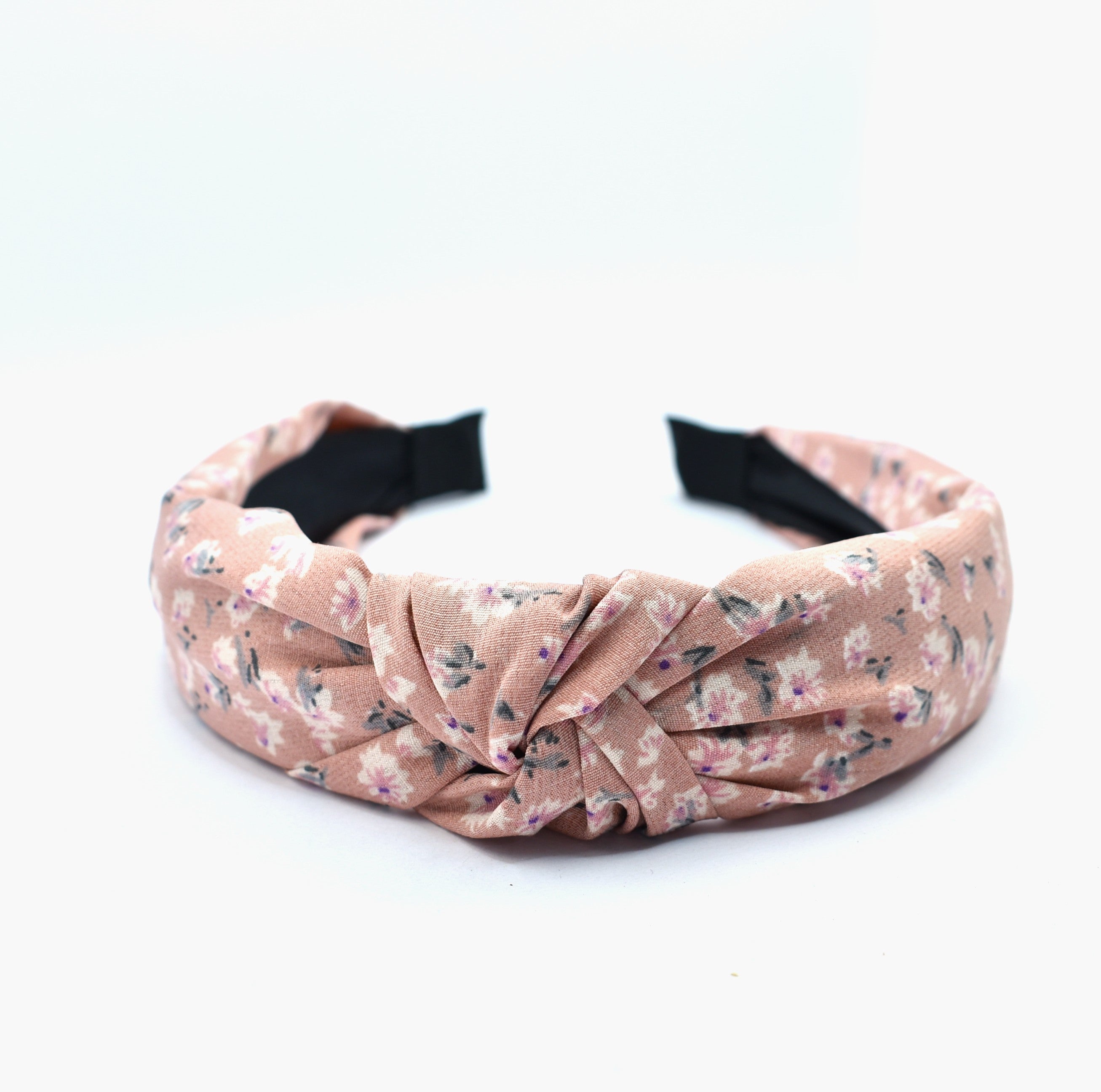Fabric Knot Headband - Peachy Pink Floral