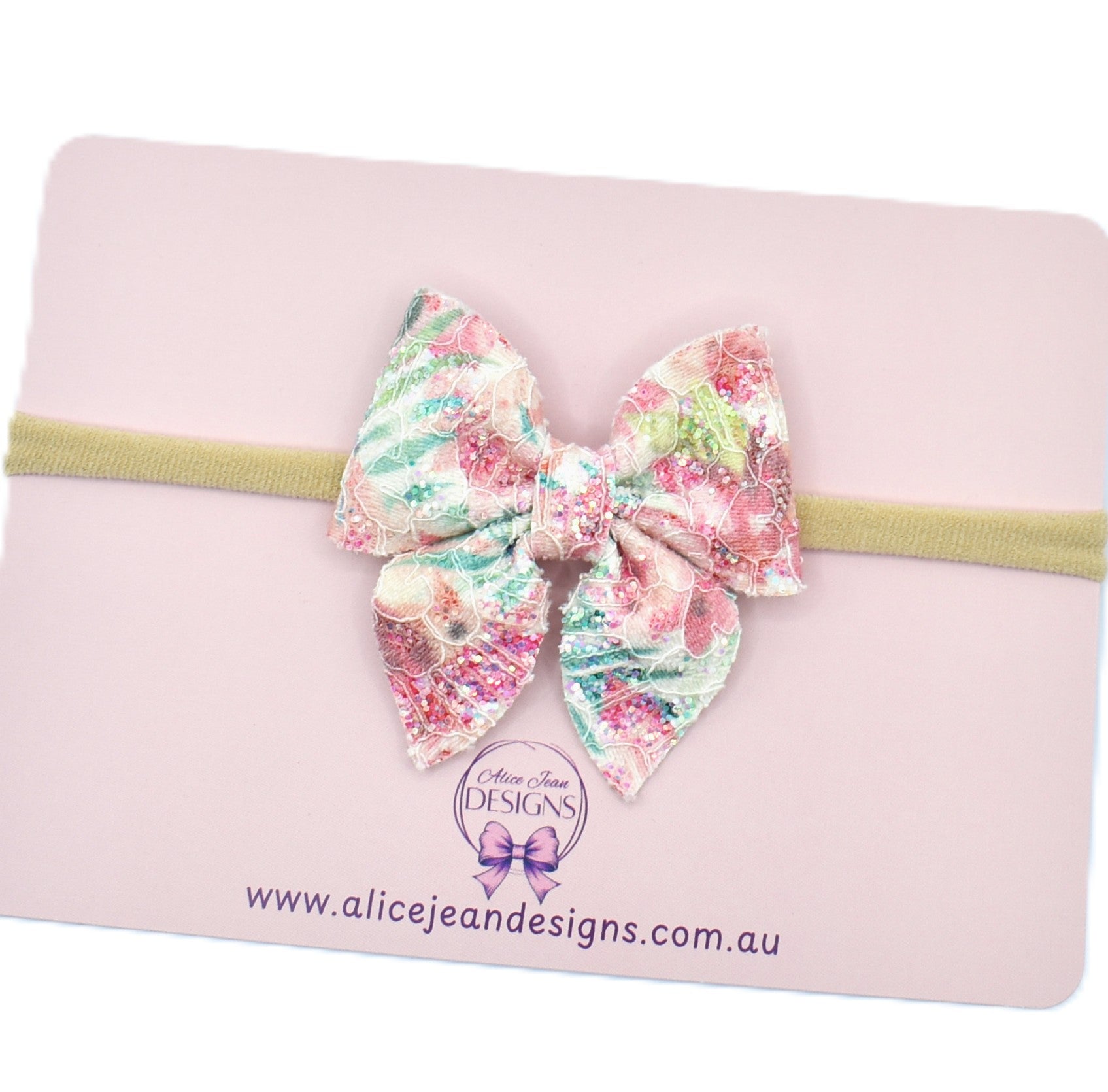 Glitter Lace Sailor Bow Headband