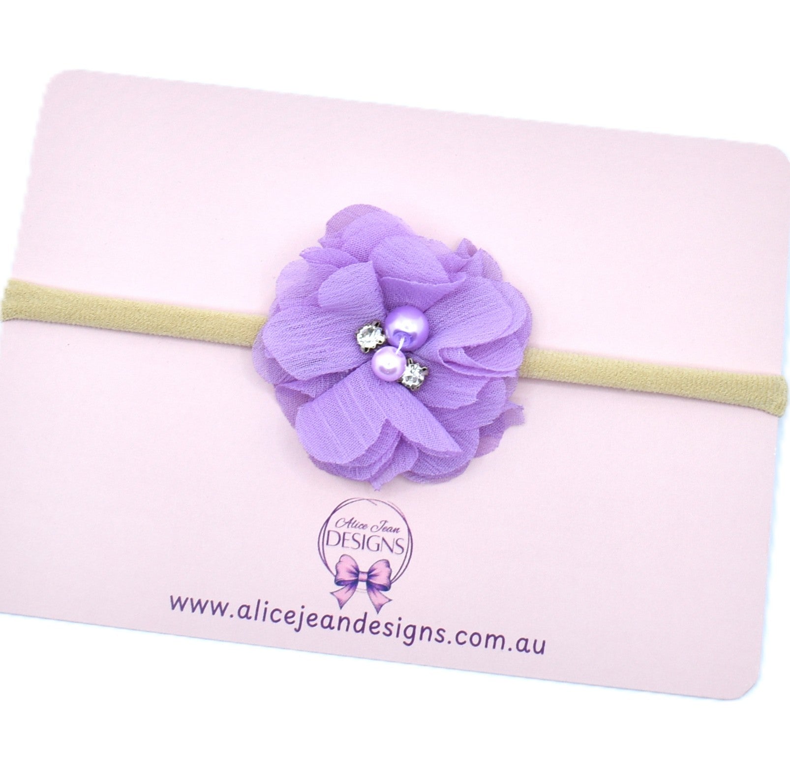 Chiffon Flower Headband - light purple