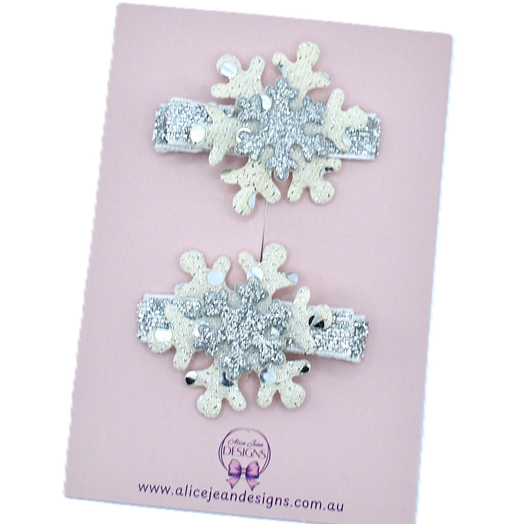 Set of 2 Christmas Snowflake Hair Clips