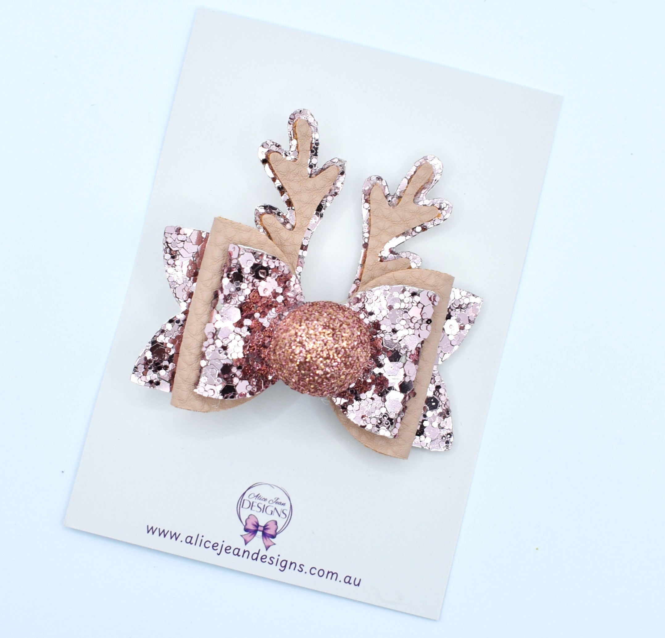 Small Reindeer Antler Bow - Rose Gold