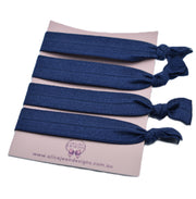 School Elastic Hair Ties - Navy Blue
