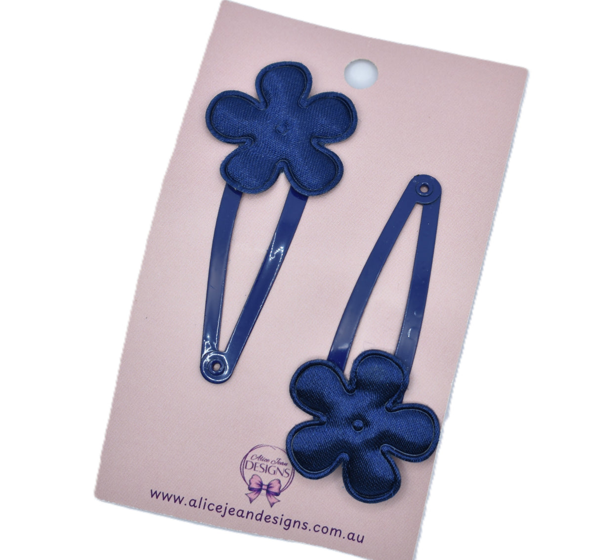 School Snap Clips - Navy Flower