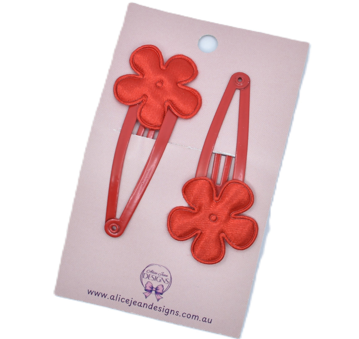 School Snap Clips - Red Flower