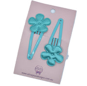 School Snap Clips - Teal Flower