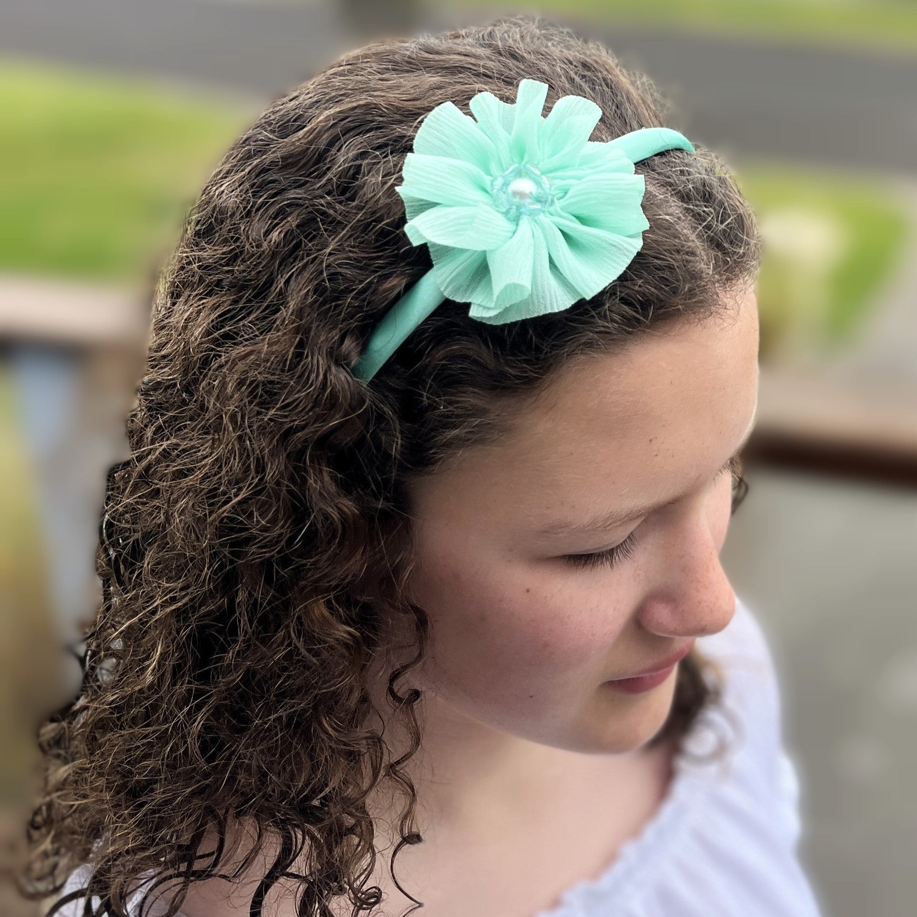 Flower Headband - aqua
