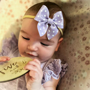 Lavender Polka Dot Sailor Bow Headband