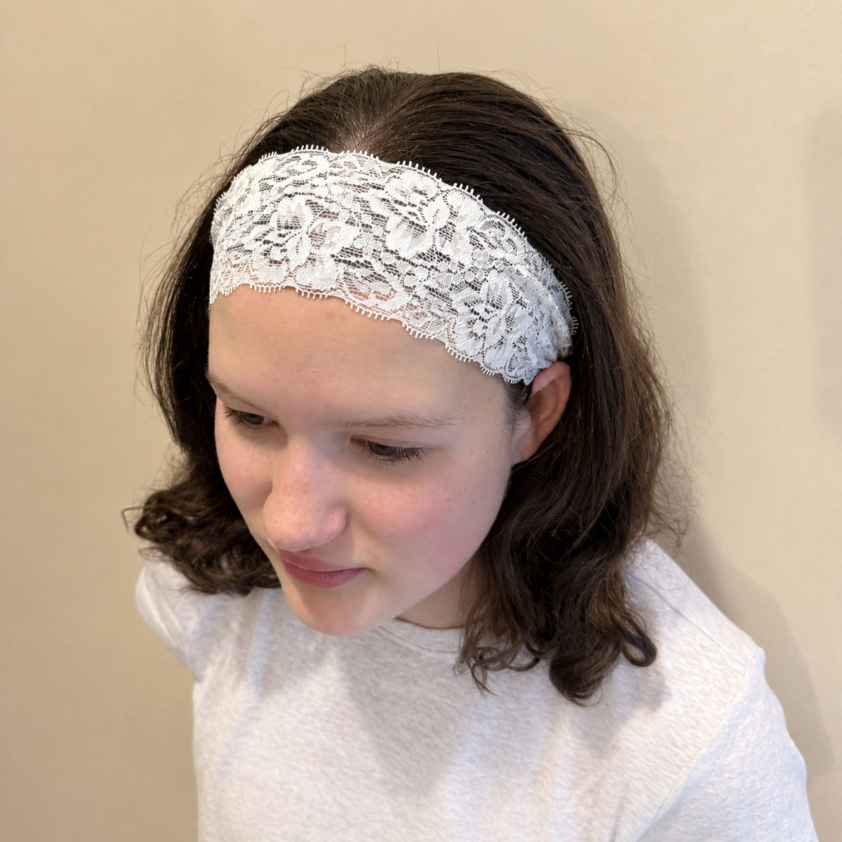 Lace Headband, white - teen/ladies/womens