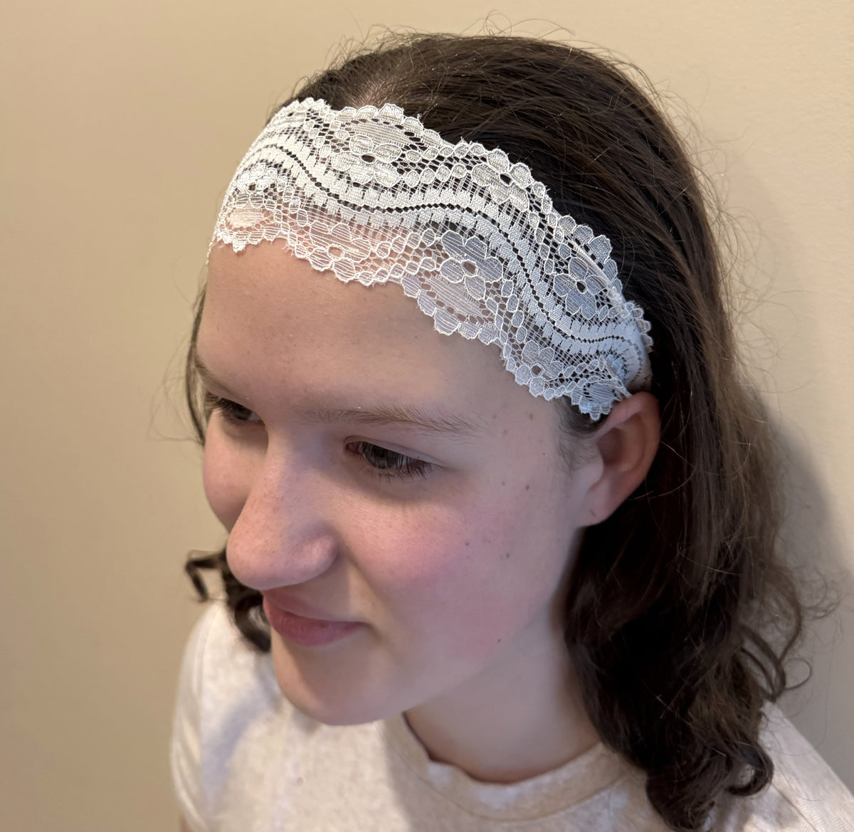 Lace Headband, white - teen/ladies/womens