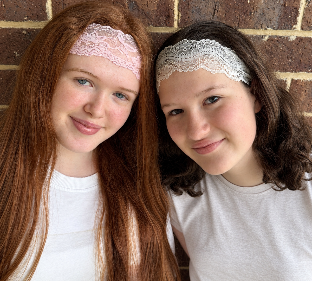 Lace Headband, pink - teen/ladies/womens