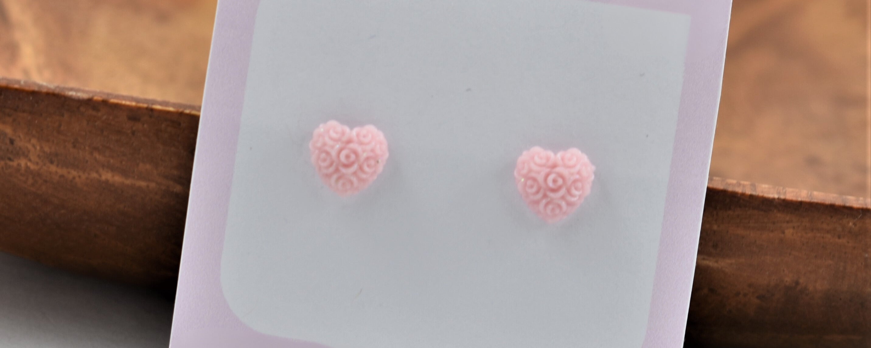 Tiny Heart Studs - pink