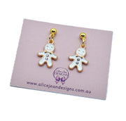 Gingerbread Man Charm Earrings