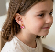 Pink Butterfly Charm Earrings