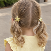 Mini Hair Ties - Gold Glitter Stars