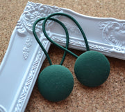 School Button Hair Ties - Bottle Green