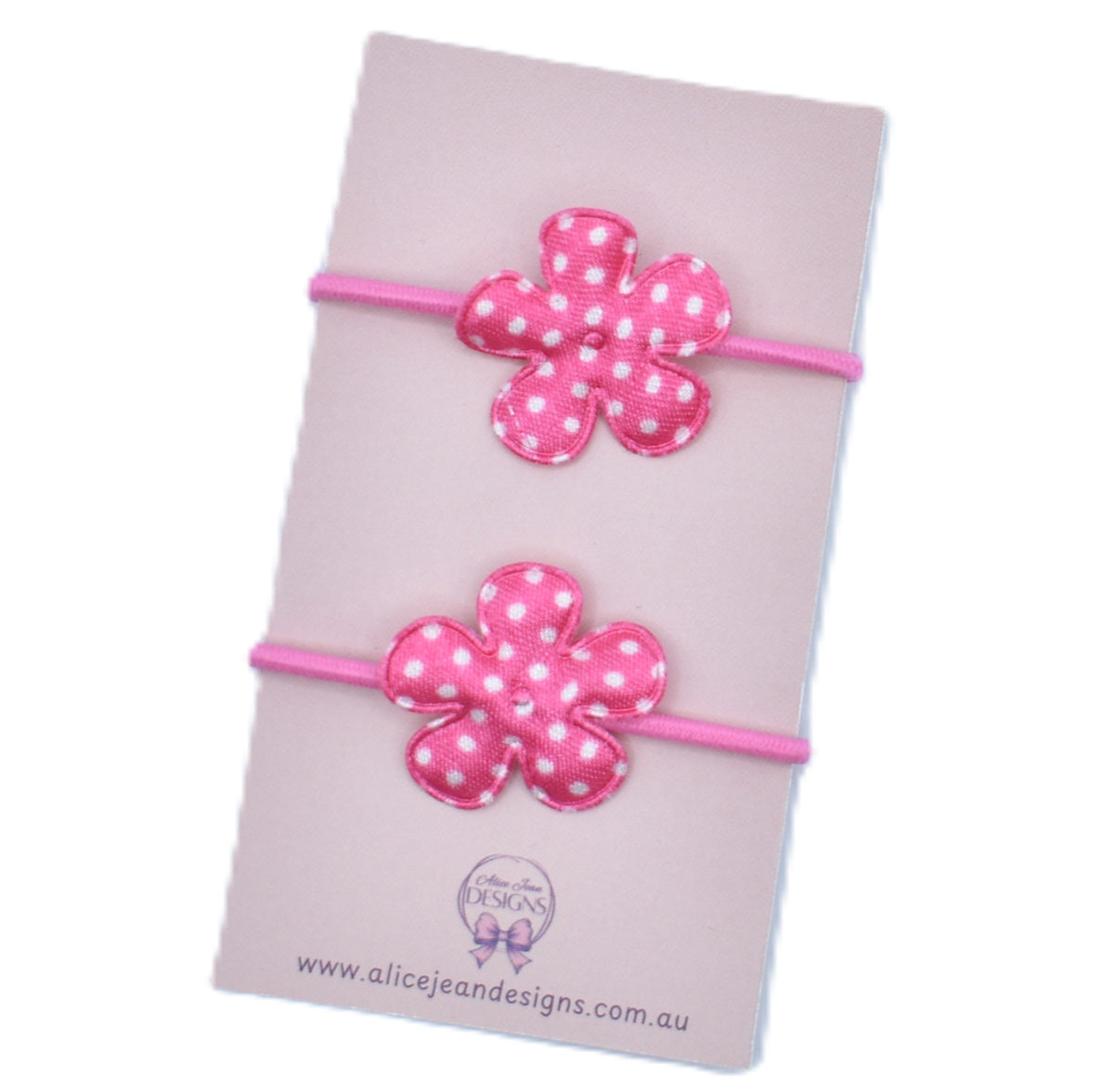 Mini Hair Ties - Bright Pink Flowers