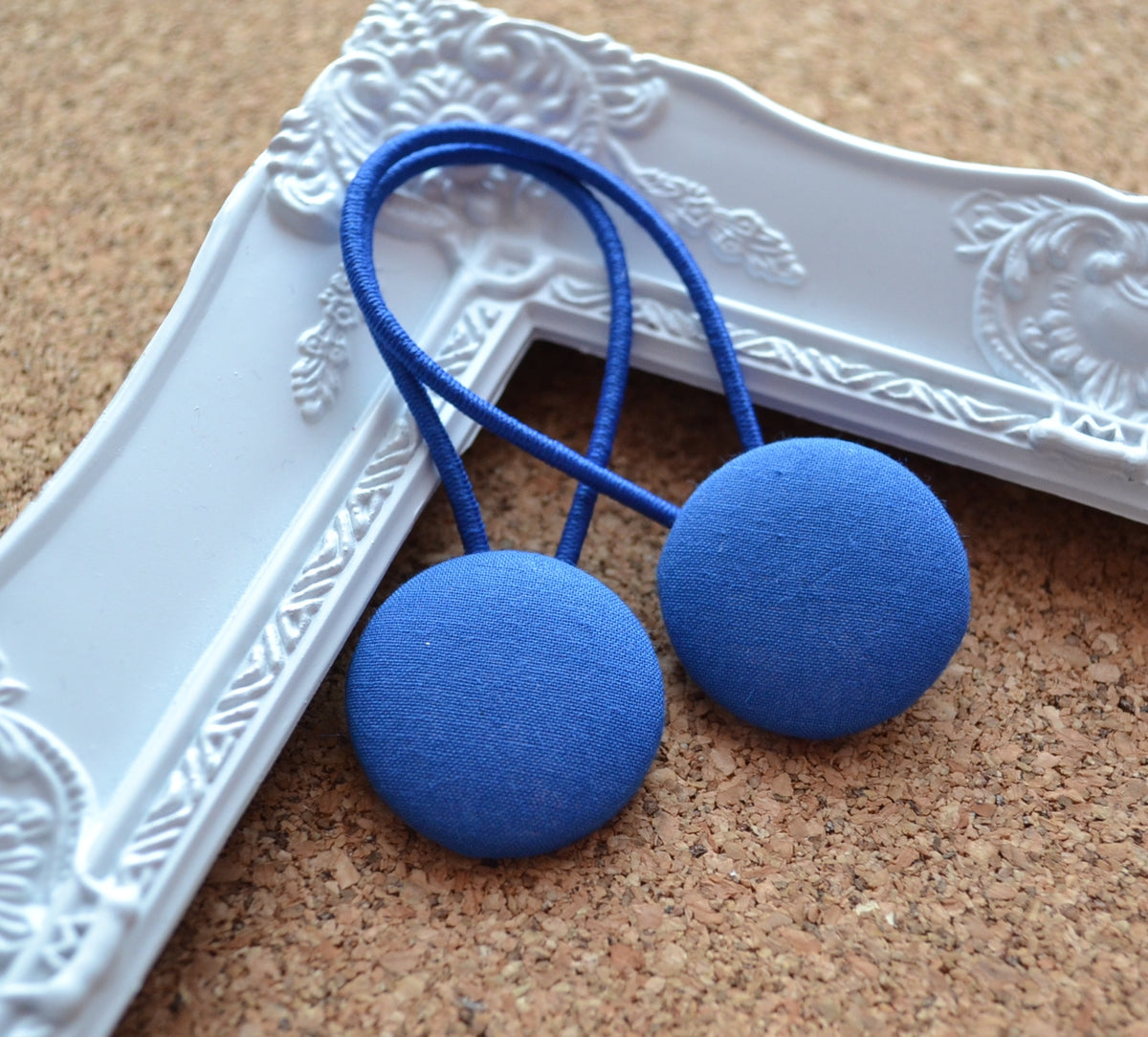 School Button Hair Ties - Royal Blue