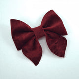 Velvet Sailor Bow Hair Clip