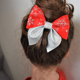 Felt & Glitter Sailor Bow Hair Clip - Christmas