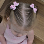 Annabelle - Pink lace piggytail bows