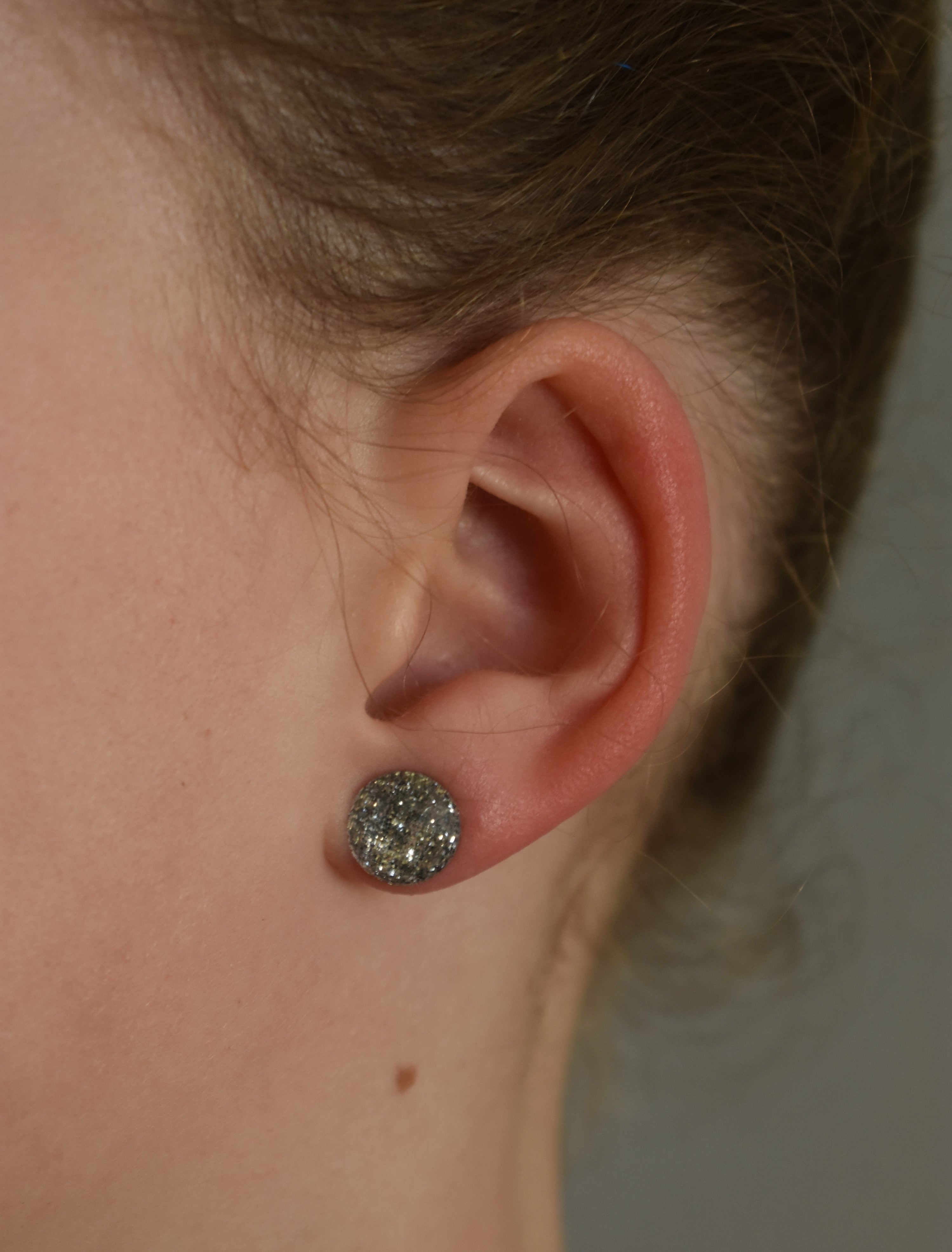 Earrings - gold/silver glitter