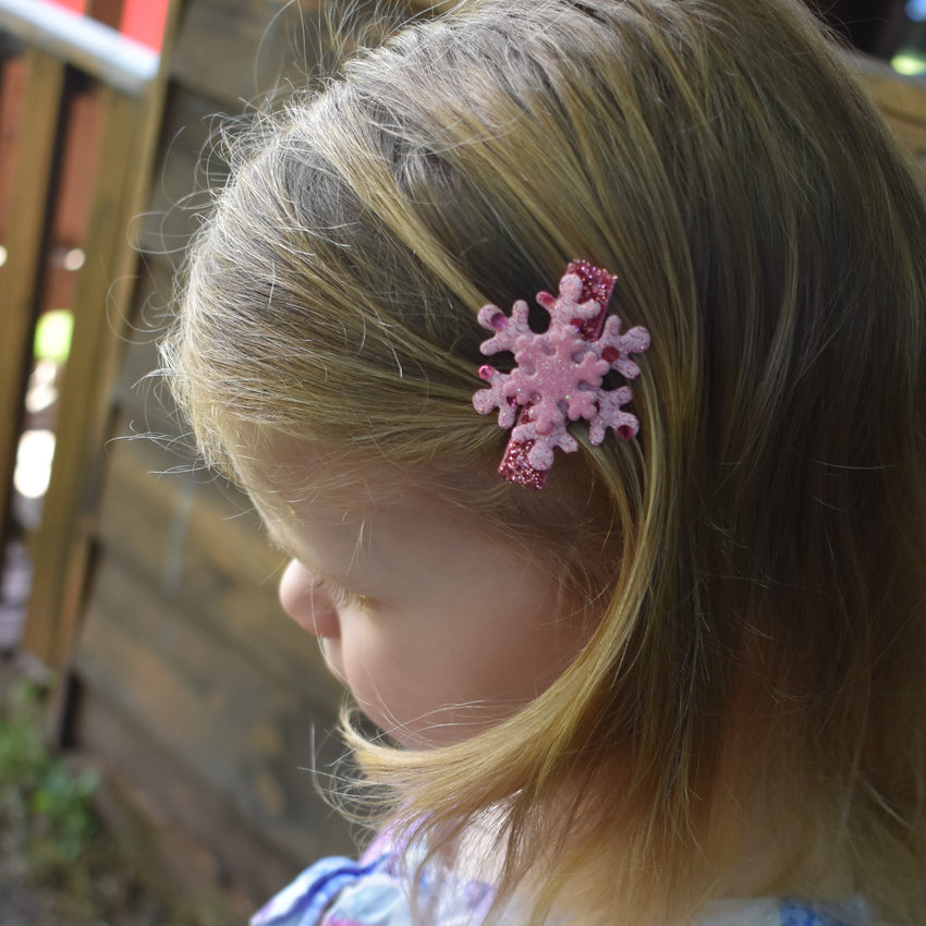 Set of 2 Christmas Snowflake Hair Clips