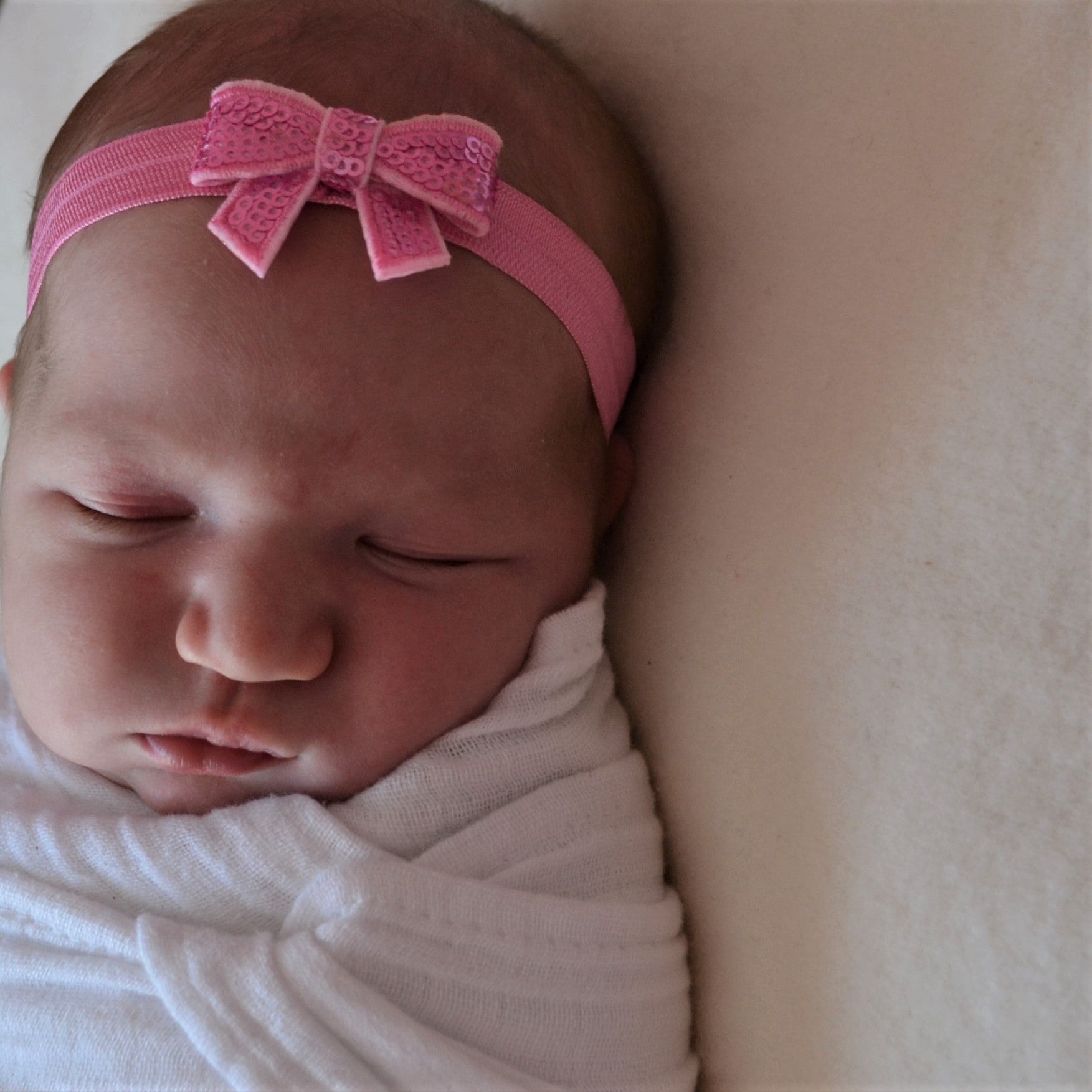 Newborn Baby Sequin Bow Headband