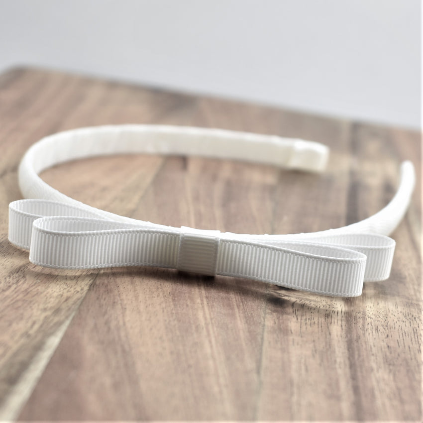 School Headband - One Colour Ribbon Bow