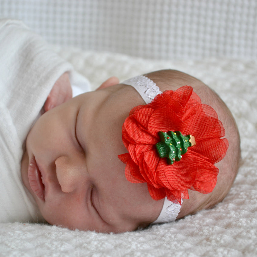 Newborn Christmas Headband - xmas tree