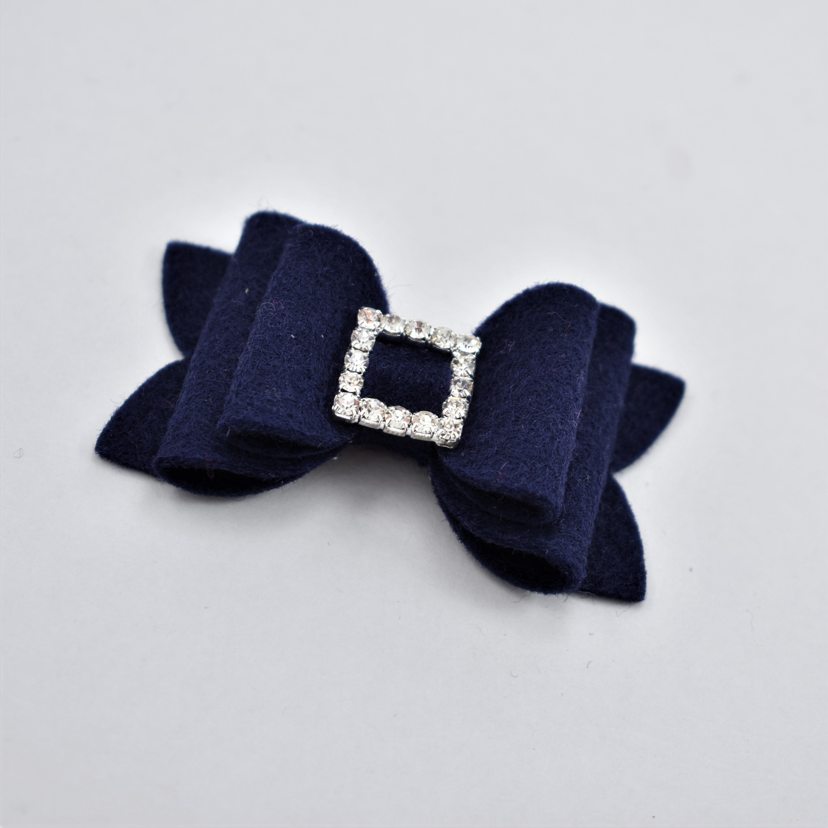 Annabelle Bow Hair Clip - Navy felt bow