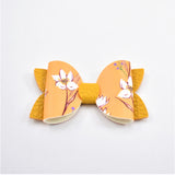 Annabelle Bow Hair Clip - Mustard Floral